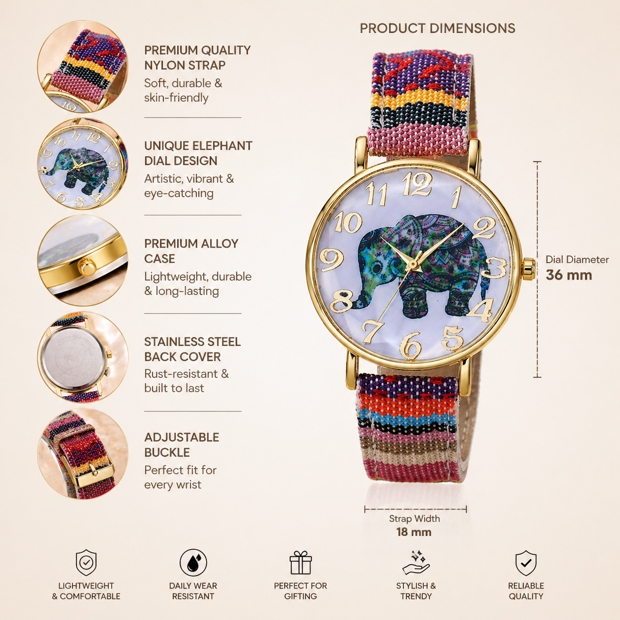 Aurelia Bohemia Elephant Dial Watch