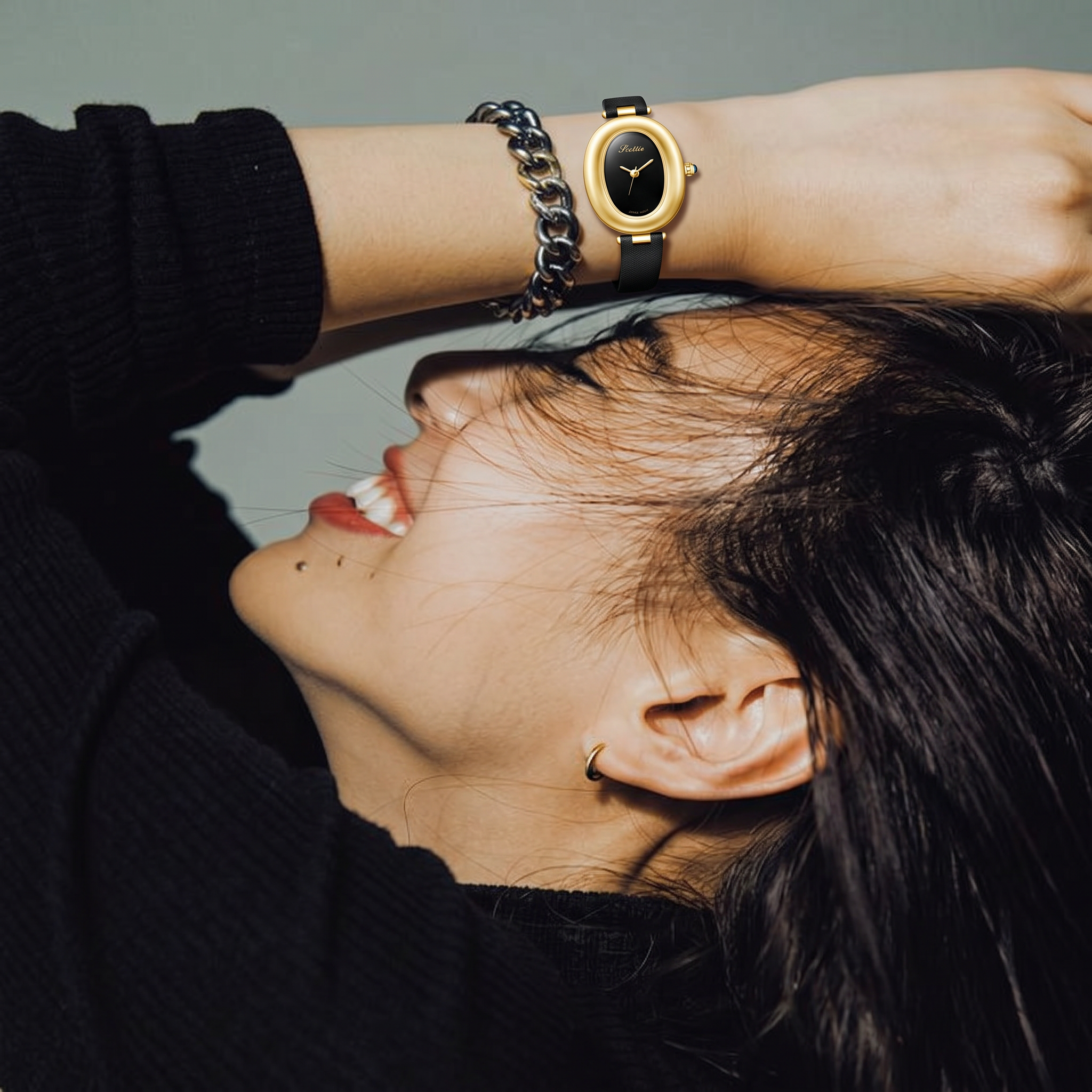 Luvier™ Veloura Luxe Oval Leather Watch