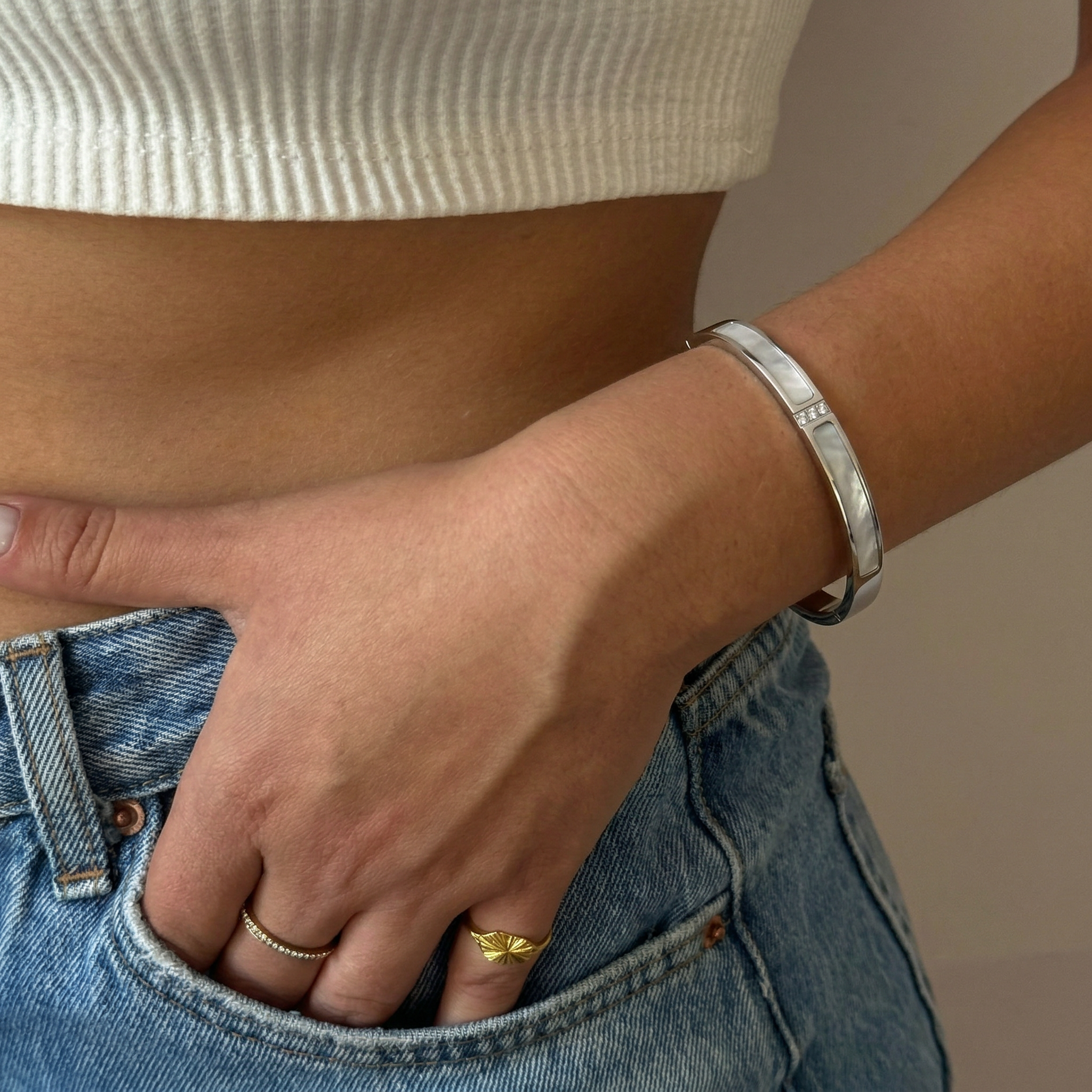 Aurelia™ Waterproof Gold Cuff Bangle