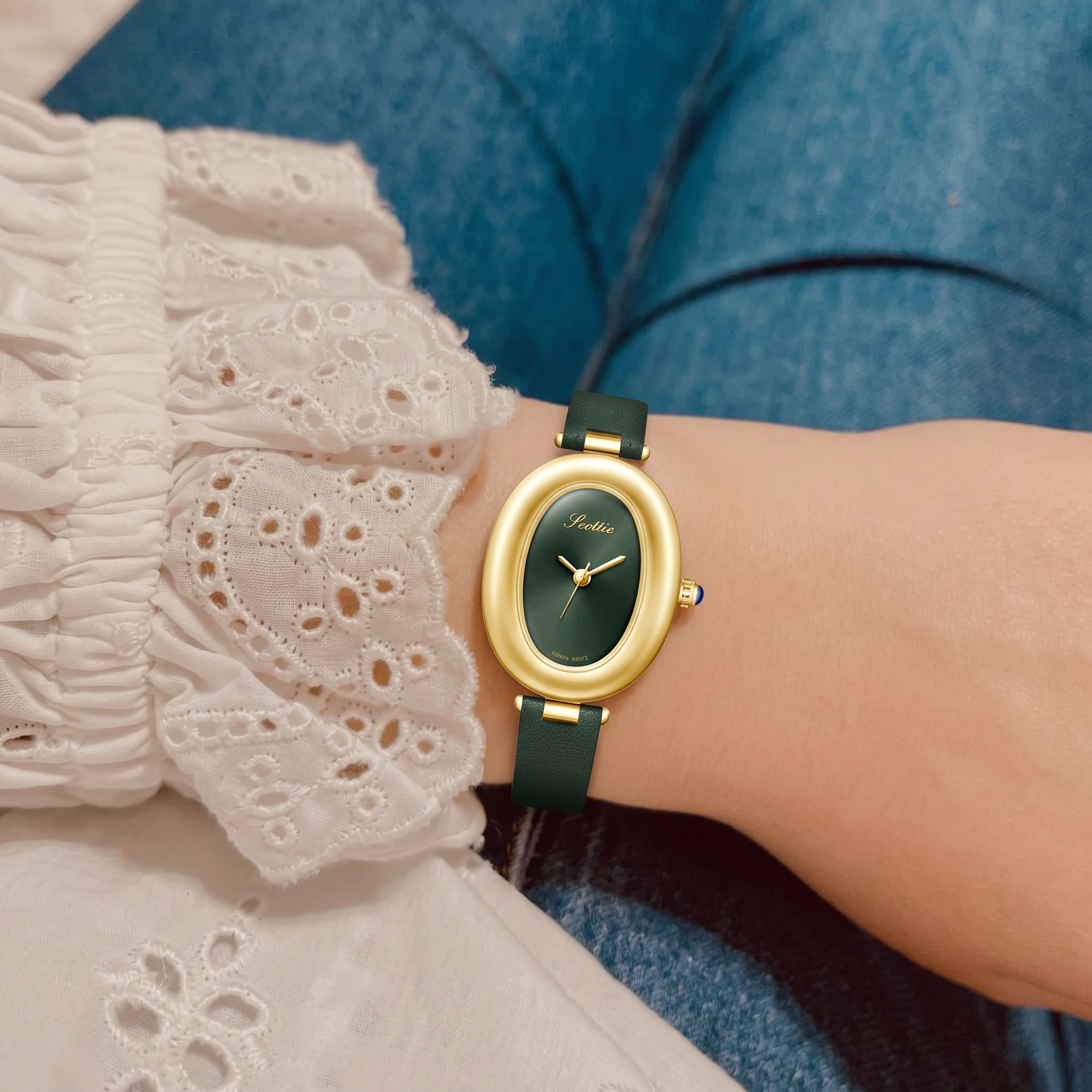 Luvier™ Veloura Luxe Oval Leather Watch