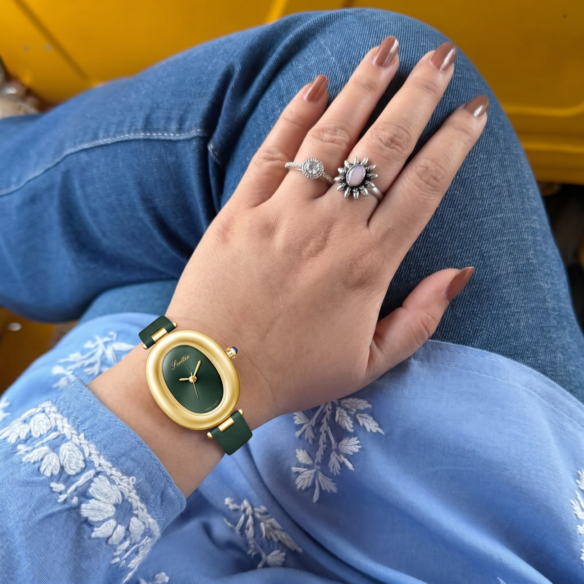 Luvier™ Veloura Luxe Oval Leather Watch