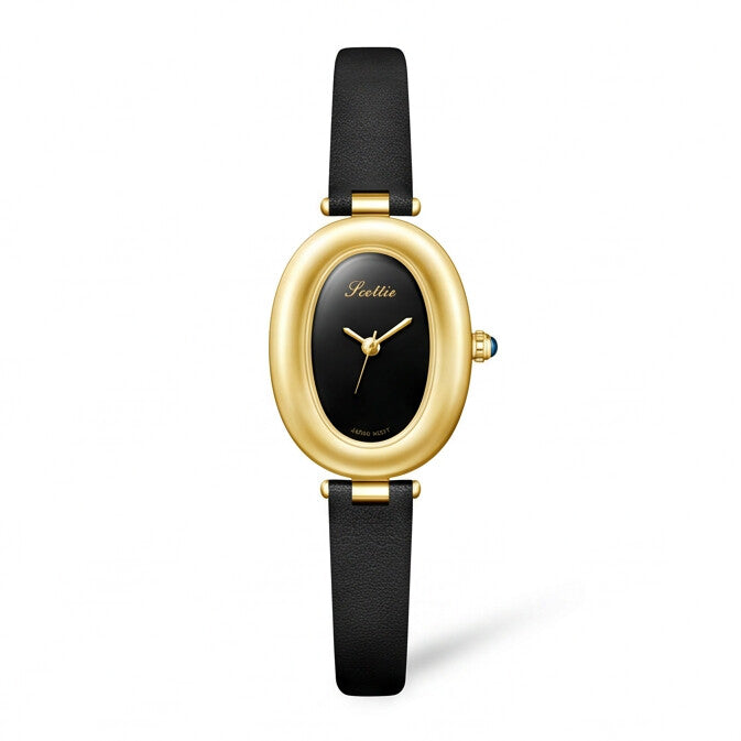 Luvier™ Veloura Luxe Oval Leather Watch
