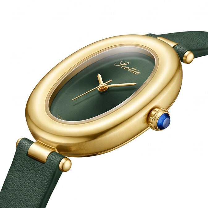 Luvier™ Veloura Luxe Oval Leather Watch